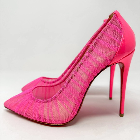 Christian Louboutin Shoes - Christian Louboutin Pink Follie Draperia Mesh Pump Heels EU 38 US 8
